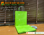 Túi giấy kraft màu xanh chuối