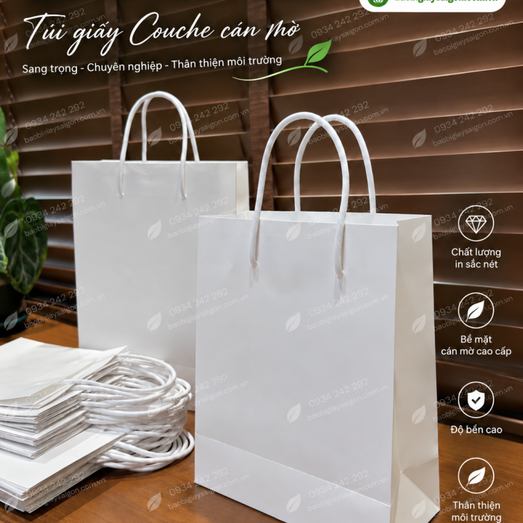 Túi giấy couche cán mờ